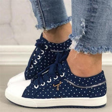 Load image into Gallery viewer, Cute Blue Women Fashion Shoes Summer Casual Design Lace Breathable Platform Flat Woman Sneakers Walking Lace-up Comfortable Walking Footwear Fashion Sneakers