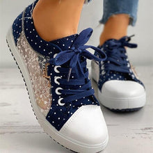 Load image into Gallery viewer, Cute Blue Women Fashion Shoes Summer Casual Design Lace Breathable Platform Flat Woman Sneakers Walking Lace-up Comfortable Walking Footwear Fashion Sneakers