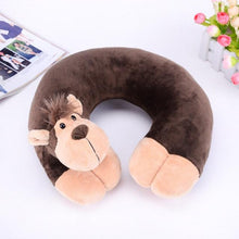 Load image into Gallery viewer, Cute Cartoon Animal U-shaped Memory Travel Pillow Neck Support Headrest Office Car Airplane Sleep Soft Travel Neck Pillow Animal for Neck & Head Support Cute Wild Life Stuffed Pillow Accessory for Naps Novelty Stuffed Animal For Adults And Children