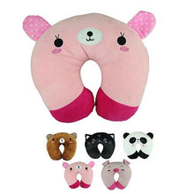 Load image into Gallery viewer, Cute Cartoon Animals U Shaped Pillow Toddler Neck Pillow Travel Car Neck Rest Pillow Support Head Rest Cushion Panda Cat Bear Rabbit Pig Kids Travel Pillow Toddler Neck Pillow U-Shaped Animal Kids Neck Pillow With 3D Embroidery For Airplane