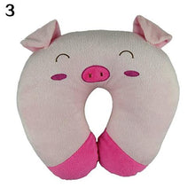 Load image into Gallery viewer, Cute Cartoon Animals U Shaped Pillow Travel Car Neck Rest Pillow Support Head Rest Cushion Panda Cat Bear Rabbit Pig Multi-Color Cartoon U Shaped Neck Pillow Comfortable Travel Pillow Inflatable Pillow Neck Pillow Lightweight Soft Pillows