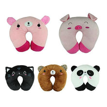 Load image into Gallery viewer, Cute Cartoon Animals U Shaped Pillow Travel Car Neck Rest Pillow Support Head Rest Cushion Panda Cat Bear Rabbit Pig Multi-Color Cartoon U Shaped Neck Pillow Comfortable Travel Pillow Inflatable Pillow Neck Pillow Lightweight Soft Pillows
