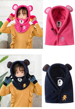 Load image into Gallery viewer, Cute Cartoon Children Winter Animal Bear Ski Masks Hats Kids Baby Thermal Fleece Balaclava Face Beanies Warmer Skellies Hats Kids Winter Fleece Warmer Balaclava Cap Thermal Tactical Military Helmet Windproof Full Face Mask Cover Ski Beanies