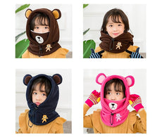 Load image into Gallery viewer, Cute Cartoon Children Winter Animal Bear Ski Masks Hats Kids Baby Thermal Fleece Balaclava Face Beanies Warmer Skellies Hats Kids Winter Fleece Warmer Balaclava Cap Thermal Tactical Military Helmet Windproof Full Face Mask Cover Ski Beanies