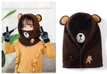 Load image into Gallery viewer, Cute Cartoon Children Winter Animal Bear Ski Masks Hats Kids Baby Thermal Fleece Balaclava Face Beanies Warmer Skellies Hats Kids Winter Fleece Warmer Balaclava Cap Thermal Tactical Military Helmet Windproof Full Face Mask Cover Ski Beanies