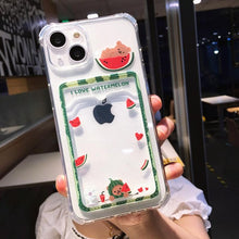 Load image into Gallery viewer, Cute Cartoon Wallet Card Pocket Holder Phone Case For iPhone 14 Pro Max 13 12 11 X XR XS 7 8 Plus Transparent Shockproof Cartoon Phone Case For iPhone Unique Funny Phone Case Design