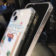 Load image into Gallery viewer, Cute Cartoon Wallet Card Pocket Holder Phone Case For iPhone 14 Pro Max 13 12 11 X XR XS 7 8 Plus Transparent Shockproof Cartoon Phone Case For iPhone Unique Funny Phone Case Design