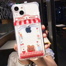 Load image into Gallery viewer, Cute Cartoon Wallet Card Pocket Holder Phone Case For iPhone 14 Pro Max 13 12 11 X XR XS 7 8 Plus Transparent Shockproof Cartoon Phone Case For iPhone Unique Funny Phone Case Design