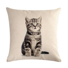 Load image into Gallery viewer, Cute Cat Sofa Decorative Cotton Linen Cushion Cover Pillow Cases Square Pillow Covers Cat Cotton Linen Decorative Cushion Covers For Home Throw Pillow Home Decor Pillowcover 45x45CM