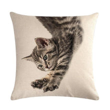 Load image into Gallery viewer, Cute Cat Sofa Decorative Cotton Linen Cushion Cover Pillow Cases Square Pillow Covers Cat Cotton Linen Decorative Cushion Covers For Home Throw Pillow Home Decor Pillowcover 45x45CM
