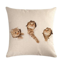 Load image into Gallery viewer, Cute Cat Sofa Decorative Cotton Linen Cushion Cover Pillow Cases Square Pillow Covers Cat Cotton Linen Decorative Cushion Covers For Home Throw Pillow Home Decor Pillowcover 45x45CM