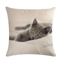 Load image into Gallery viewer, Cute Cat Sofa Decorative Cotton Linen Cushion Cover Pillow Cases Square Pillow Covers Cat Cotton Linen Decorative Cushion Covers For Home Throw Pillow Home Decor Pillowcover 45x45CM