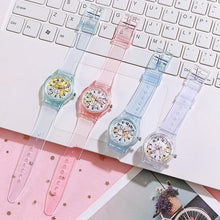 Load image into Gallery viewer, Cute Childrens Analog Transparent Watchband New Fashion Small Lightweight Watch Fresh And Simple Girls Quartz Watch Sport Simple Casual Quartz Wristwatch For Women Ladies Girls