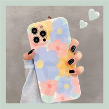 Load image into Gallery viewer, Cute Colorful Flowers Phone Case For iPhone 13 Pro Max 12 Mini 11 X XS XR 7 8 Plus Fashion Floral Soft Shockproof Cover Clear Cute Floral Design Back Cover