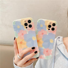 Load image into Gallery viewer, Cute Colorful Flowers Phone Case For iPhone 13 Pro Max 12 Mini 11 X XS XR 7 8 Plus Fashion Floral Soft Shockproof Cover Clear Cute Floral Design Back Cover