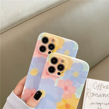 Load image into Gallery viewer, Cute Colorful Flowers Phone Case For iPhone 13 Pro Max 12 Mini 11 X XS XR 7 8 Plus Fashion Floral Soft Shockproof Cover Clear Cute Floral Design Back Cover
