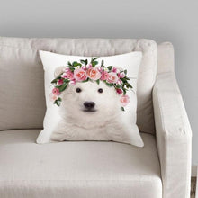 Load image into Gallery viewer, Cute Decorative Pillow Case Cover Grey Rabbit Isolated On A White Background Bunny Tail Back Soft Linen Pillow Case For Decorative Bedroom Case Cushion Covers Home Throw Pillows Flower Pillow Case Rabbit Sofa Animal Cushion Cover 45X45CM