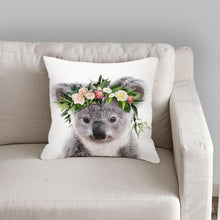 Load image into Gallery viewer, Cute Decorative Pillow Case Cover Grey Rabbit Isolated On A White Background Bunny Tail Back Soft Linen Pillow Case For Decorative Bedroom Case Cushion Covers Home Throw Pillows Flower Pillow Case Rabbit Sofa Animal Cushion Cover 45X45CM