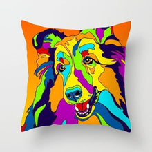 Load image into Gallery viewer, Cute Dog Peachskin Pillowcase Cover Kids Gift Animals Puppy Pet Dog Painting Cotton Linen Throw Pillow Case Cushion Cover Square Animal Pillow Covers Home Decor Pillows Covers Pillowcase 45x45CM
