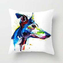 Load image into Gallery viewer, Cute Dog Peachskin Pillowcase Cover Kids Gift Animals Puppy Pet Dog Painting Cotton Linen Throw Pillow Case Cushion Cover Square Animal Pillow Covers Home Decor Pillows Covers Pillowcase 45x45CM
