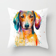 Load image into Gallery viewer, Cute Dog Peachskin Pillowcase Cover Kids Gift Animals Puppy Pet Dog Painting Cotton Linen Throw Pillow Case Cushion Cover Square Animal Pillow Covers Home Decor Pillows Covers Pillowcase 45x45CM