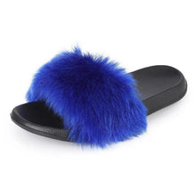 Load image into Gallery viewer, Cute Fluffy Ladies Indoor Warm Slippers Furry Luxury Flip Flops Women's Fashion Flat Soft Flip Flops