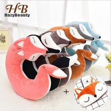 Load image into Gallery viewer, Cute Fox Animal Cotton Plush U Shape Neck Pillow Travel Car Home Pillow Nap Animal Pillow Health Care with Eye Mask Cute Fox U Shaped Neck Pillow for Car Airplane Traveling ,Animal Plush Stuffed Travel Pillow Travel Pillows Cartoon Planes Fox Animal