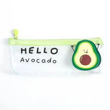 Load image into Gallery viewer, Cute Fruit Theme Pencil Case Unique Design Avocado Pattern Transparent Pencil Pouch School Pencil Bag For Students