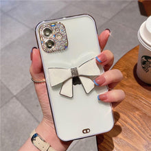 Load image into Gallery viewer, Cute Luxury Fashion 3d Bow Pearl Bracelet Girl Soft Case For iPhone 11 12 13 Pro Max 7 8 Plus Xr X Xs Se Anti-drop Cover Pearl Chain Bow Phone Case Ideal for iPhone Elegant Phone Case