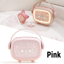 Load image into Gallery viewer, Cute Night Light Alarm Clock Timing Countdown Alarm Clock Kids Alarm Clock Pink for Girls Bedroom Ok to Wake Children's Sleep Trainer Wake Up Light & Night Light LED Smart Kids Alarm Clock Night Light For Home Decor