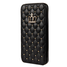 Load image into Gallery viewer, Cute Pink Wallet Flip Leather Phone Case For iPhone 14 13 12 Pro Max 11 Xr Xs X Cute Crown Cover For 7 8 Plus Card Shock Absorption Card Pocket Pocket Full Protection Horizontal Stand Function Leather Phone Case