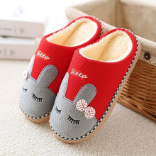 Load image into Gallery viewer, Cute Purple House Slippers Women Winter Cat Fluffy Slides Livingroom Warm Shoes Soft Indoor Cute Animal Flat Indoor Women House Shoes Fluffy Furry Plush Fleece Lined Warm Soft Comfort Shoes