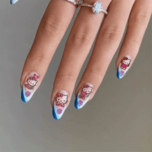 Load image into Gallery viewer, Cute rabbit Cute cat Japanese Justice Girl 3D Back Glue Nail Sticker Nail Decoration Nail Art Nail Ornament Self Adhesive Nail Decals for Nail Art Decoration Including Hearts Stars Letters Bowknot Leaves Flowers Plants Fruits Butterflies for Woman