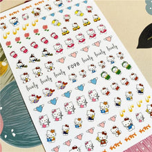 Load image into Gallery viewer, Cute rabbit Cute cat Japanese Justice Girl 3D Back Glue Nail Sticker Nail Decoration Nail Art Nail Ornament Self Adhesive Nail Decals for Nail Art Decoration Including Hearts Stars Letters Bowknot Leaves Flowers Plants Fruits Butterflies for Woman