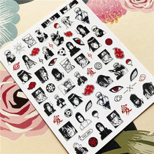 Load image into Gallery viewer, Cute rabbit Cute cat Japanese Justice Girl 3D Back Glue Nail Sticker Nail Decoration Nail Art Nail Ornament Self Adhesive Nail Decals for Nail Art Decoration Including Hearts Stars Letters Bowknot Leaves Flowers Plants Fruits Butterflies for Woman