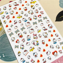 Load image into Gallery viewer, Cute rabbit Cute cat Japanese Justice Girl 3D Back Glue Nail Sticker Nail Decoration Nail Art Nail Ornament Self Adhesive Nail Decals for Nail Art Decoration Including Hearts Stars Letters Bowknot Leaves Flowers Plants Fruits Butterflies for Woman