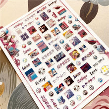 Load image into Gallery viewer, Cute rabbit Cute cat Japanese Justice Girl 3D Back Glue Nail Sticker Nail Decoration Nail Art Nail Ornament Self Adhesive Nail Decals for Nail Art Decoration Including Hearts Stars Letters Bowknot Leaves Flowers Plants Fruits Butterflies for Woman