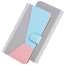 Load image into Gallery viewer, Cute Shockproof Flip PU Leather Wallet Cover Kickstand Card Slots Side Pocket Magnetic Closure Flip Phone Bags For iPhone 13 12 Mini 11 Pro Max XR X XS Max 7 8 6 6S Plus 5 5S SE Color Card Pocket Purse Wallet Case