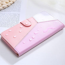 Load image into Gallery viewer, Cute Shockproof Flip PU Leather Wallet Cover Kickstand Card Slots Side Pocket Magnetic Closure Flip Phone Bags For iPhone 13 12 Mini 11 Pro Max XR X XS Max 7 8 6 6S Plus 5 5S SE Color Card Pocket Purse Wallet Case