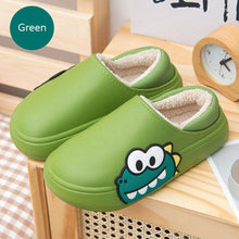 Load image into Gallery viewer, Cute Side Bear Waterproof Cotton Women Shoes Winter Warm Indoor Outdoor Wrapped Heel Slippers EVA Comfort Memory Foam Slippers Waterproof Non Skid Warm Washable Cotton Shoes Loafer Slippers