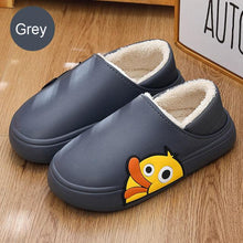 Load image into Gallery viewer, Cute Side Bear Waterproof Cotton Women Shoes Winter Warm Indoor Outdoor Wrapped Heel Slippers EVA Comfort Memory Foam Slippers Waterproof Non Skid Warm Washable Cotton Shoes Loafer Slippers