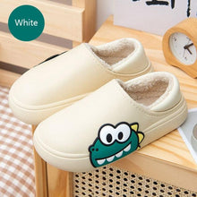 Load image into Gallery viewer, Cute Side Bear Waterproof Cotton Women Shoes Winter Warm Indoor Outdoor Wrapped Heel Slippers EVA Comfort Memory Foam Slippers Waterproof Non Skid Warm Washable Cotton Shoes Loafer Slippers