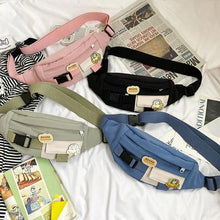 Load image into Gallery viewer, Cute Solid Color Fanny Pack For Girls Trendy Crossbody Chest Bag Belt Waist Packs Workout Traveling Dog Walking Casual Fashion Outdoor Waist Pack Bag Cool Fanny Packs