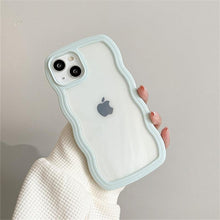 Load image into Gallery viewer, Cute Transparent Curly Wave Phone Case For iPhone 14Pro 13 12 11 Pro Max X XR XS Max Candy Color Shockproof Clear Hard Cover Shockproof Popular Wavy Stylish Phone Case