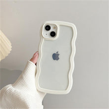 Load image into Gallery viewer, Cute Transparent Curly Wave Phone Case For iPhone 14Pro 13 12 11 Pro Max X XR XS Max Candy Color Shockproof Clear Hard Cover Shockproof Popular Wavy Stylish Phone Case