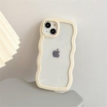 Load image into Gallery viewer, Cute Transparent Curly Wave Phone Case For iPhone 14Pro 13 12 11 Pro Max X XR XS Max Candy Color Shockproof Clear Hard Cover Shockproof Popular Wavy Stylish Phone Case