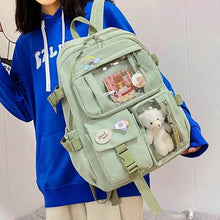 Load image into Gallery viewer, Cute Waterproof Multi-Pocket Women Backpacks with Bear Doll