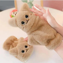 Load image into Gallery viewer, Cute Winter Warm Soft Half Finger Thick One Size Gloves For Women Fashionable Warm Comfortable Stylish Gloves For Girls
