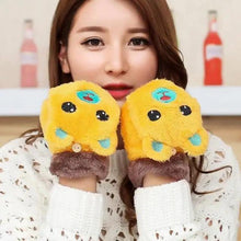 Load image into Gallery viewer, Cute Winter Warm Soft Half Finger Thick One Size Gloves For Women Fashionable Warm Comfortable Stylish Gloves For Girls
