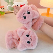 Load image into Gallery viewer, Cute Winter Warm Soft Half Finger Thick One Size Gloves For Women Fashionable Warm Comfortable Stylish Gloves For Girls
